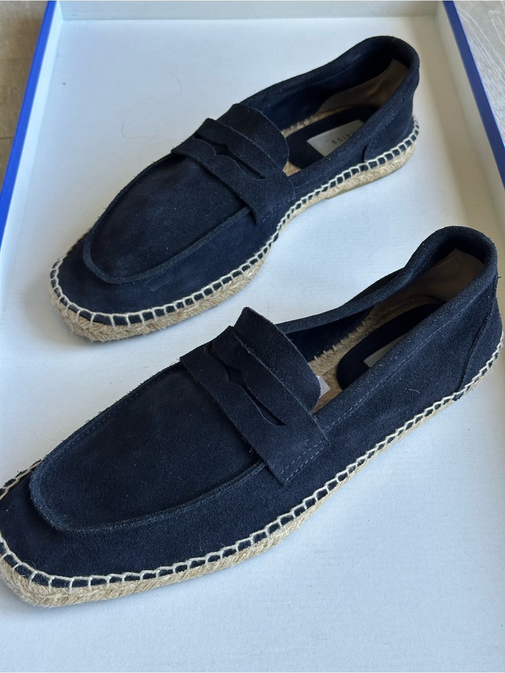 Reiss Cannes Navy Suede Penny Strap Espadrille Loafers EU 44 US 11 - Picture 9 of 16